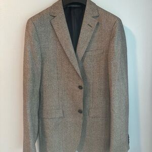 Z Zegna Checkered Gray Wool Suit